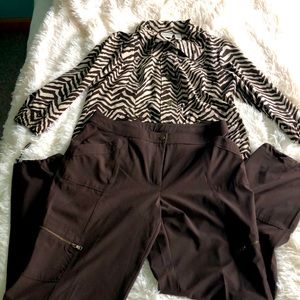 Zenergy by Chico’s warm up suit. Jacket and pants, size small, Chico’s size 1